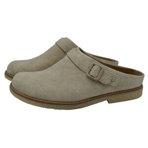 BOC by Born Womens Size 8 Lexi Off White Nubuck PU Slip On Clogs Mules Shoes